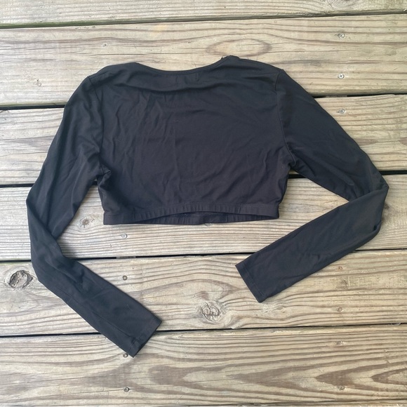 Cybergoth Crop Stretchy Long Sleeve Top - Picture 2 of 3